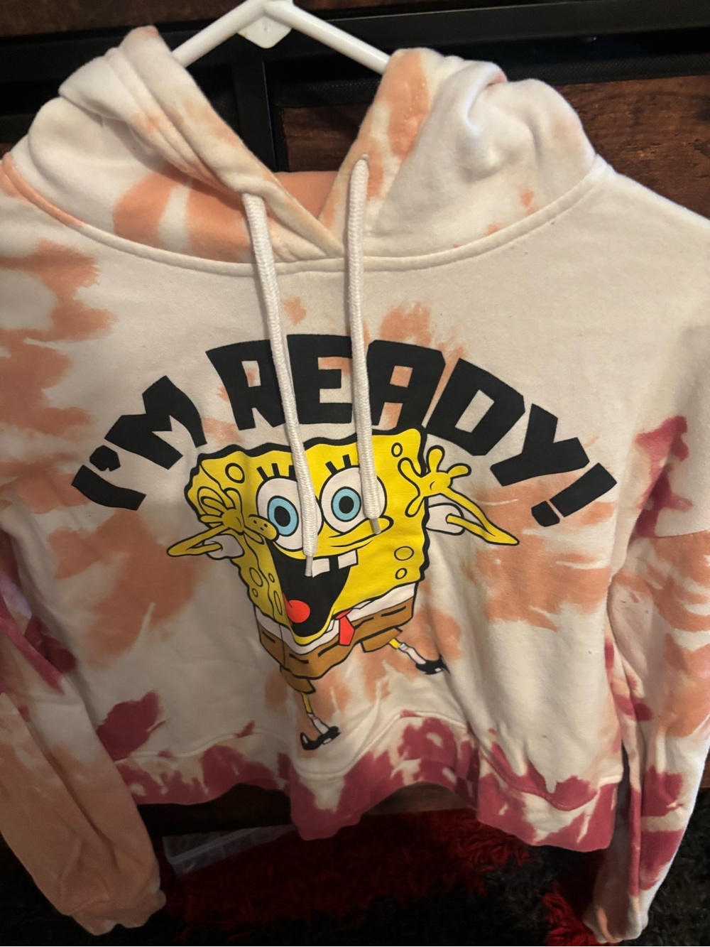 Nickelodeon SpongeBob Tie-Dye Hoodie - White, Peach, Pink